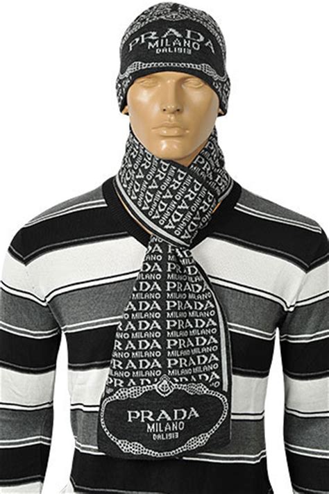 prada hat and scarf set mens|Prada men's scarf.